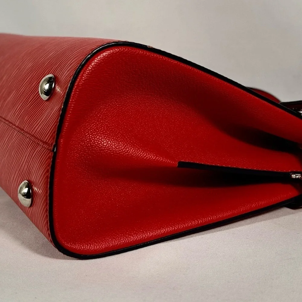 Louis Vuitton Twist Lock Epi Red Leather Tote with COA and Dust bag